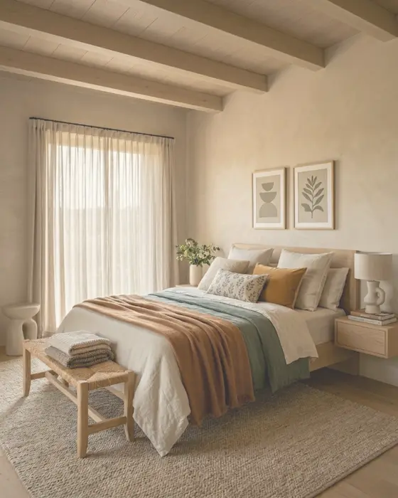 Dormitorio estilo refugio con colchón premium Sensis Vitalys